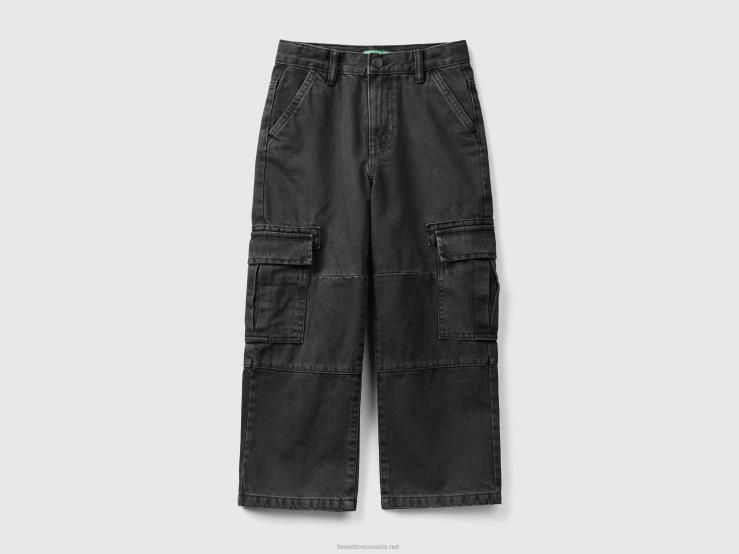 Loose Fit Cargo Trousers B4BF4949 Benetton Kids Dark Gray