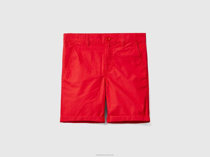 Pure Cotton Bermudas B4BF1973 Benetton Kids Red