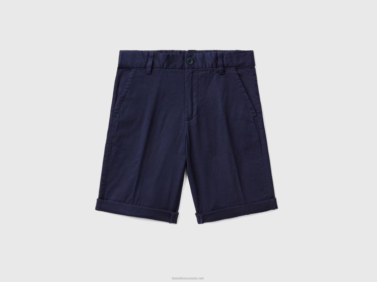 Slim Fit Bermudas B4BF4944 Benetton Kids Dark Blue