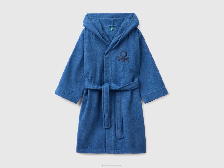 100% Organic Cotton Bathrobe B4BF2016 Benetton Kids Dark Blue