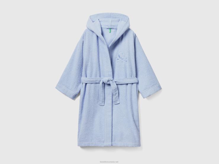 100% Organic Cotton Bathrobe B4BF2023 Benetton Kids Light Blue