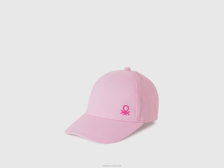 Cotton Hat With Brim B4BF2807 Benetton Kids Pink