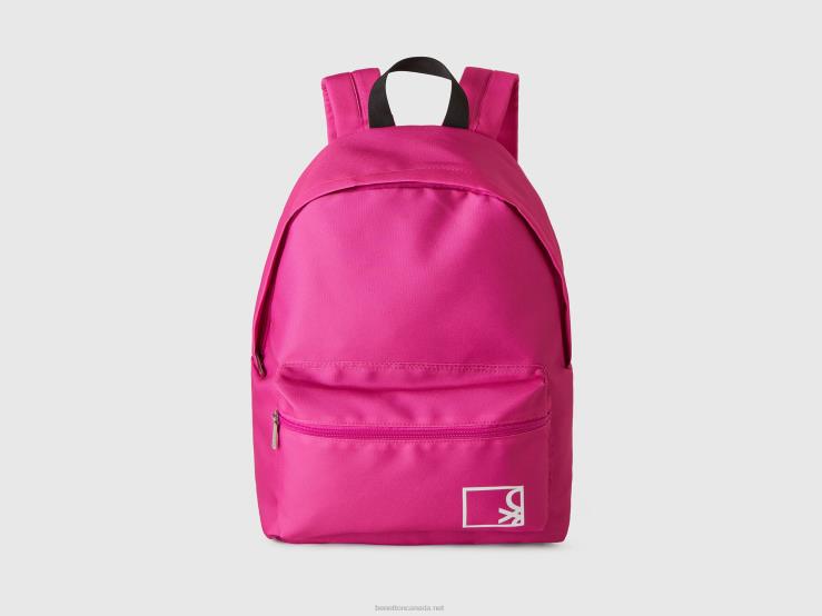 Fuchsia Rucksack In Nylon B4BF2813 Benetton Kids Fuchsia