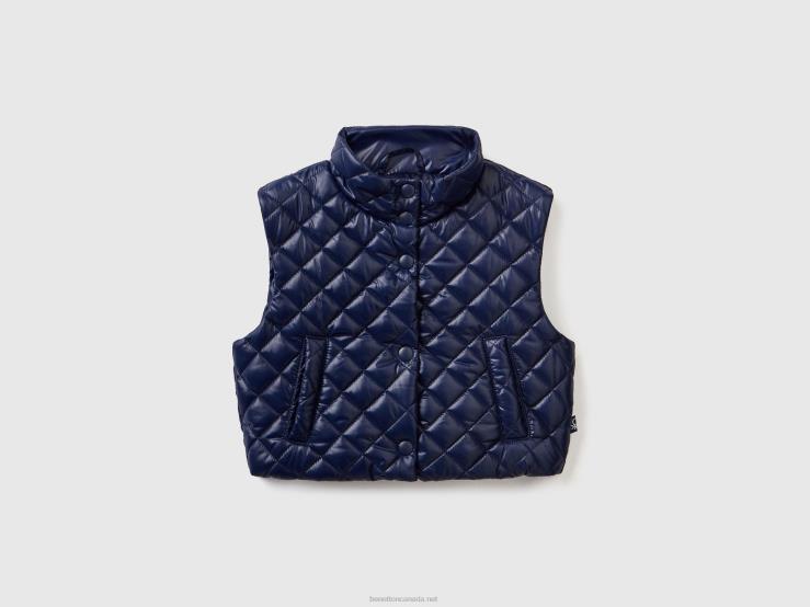 Boxy Fit Quilted Vest B4BF2427 Benetton Kids Dark Blue