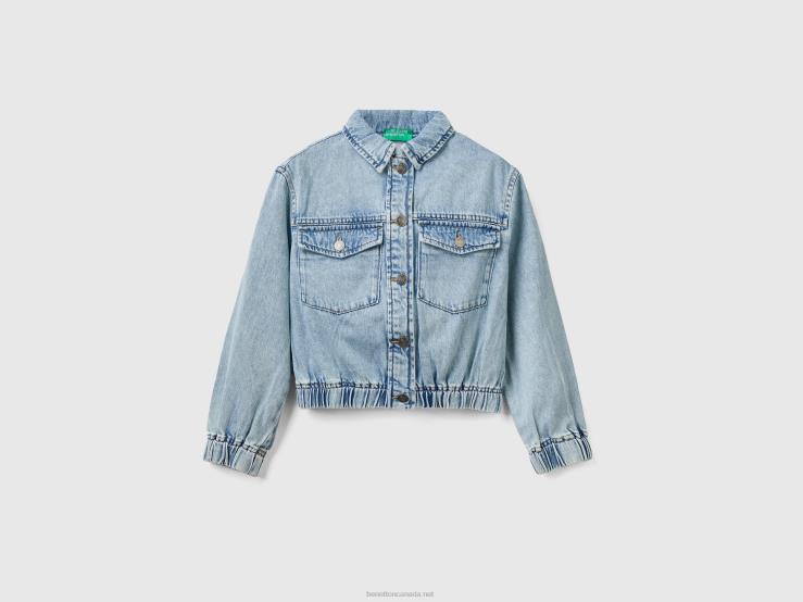 Denim Jacket With Pockets B4BF5200 Benetton Kids Sky Blue