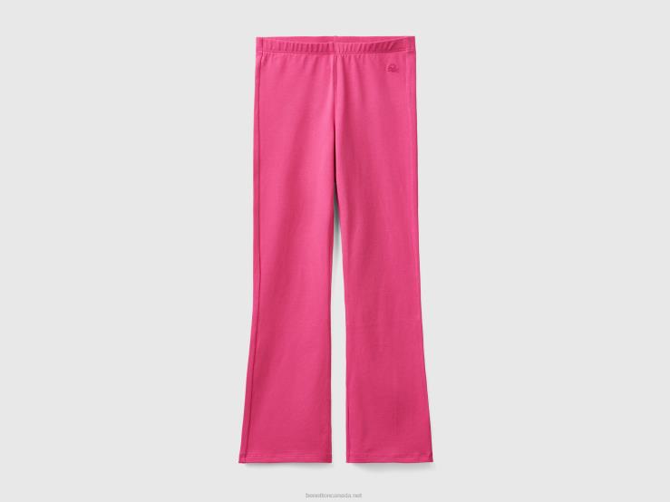 Flared Leggings In Stretch Cotton B4BF2618 Benetton Kids Fuchsia
