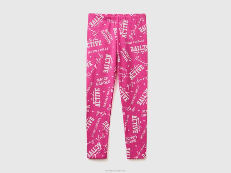 Leggings With Patterned Print B4BF2600 Benetton Kids Fuchsia