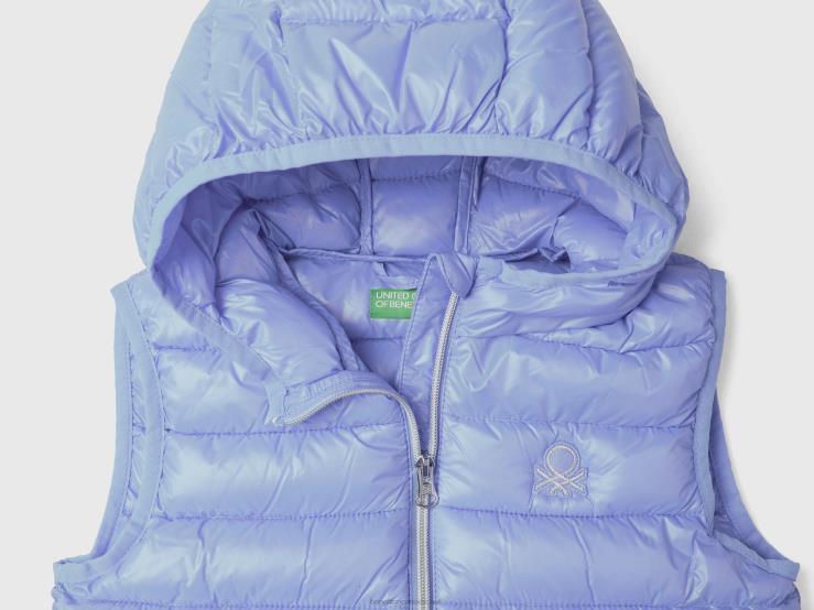 Padded Jacket With Hood B4BF2441 Benetton Kids Periwinkle