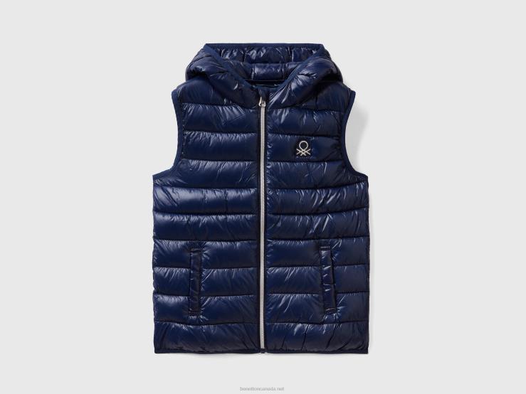 Padded Jacket With Hood B4BF2442 Benetton Kids Dark Blue