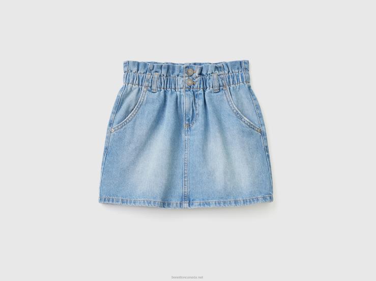 Denim Paperbag Skirt B4BF5489 Benetton Kids Blue
