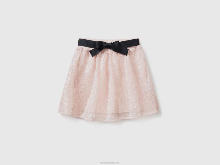 Mini Skirt With Sequins B4BF2726 Benetton Kids Soft Pink