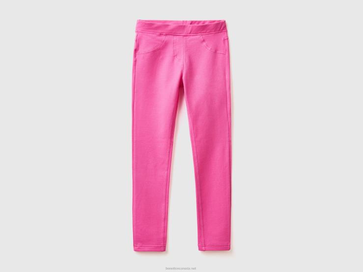 Stretch Sweat Fabric Jeggings B4BF2688 Benetton Kids Fuchsia