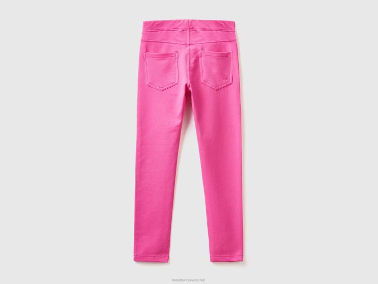 Stretch Sweat Fabric Jeggings B4BF2688 Benetton Kids Fuchsia