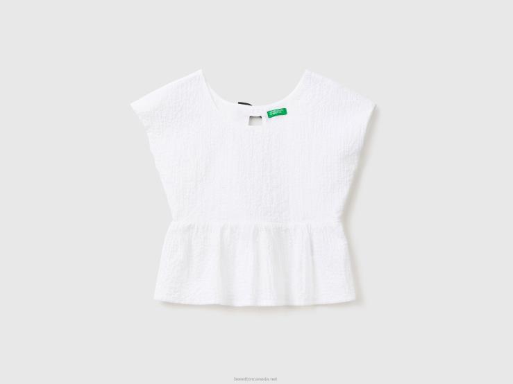 Blouse With Bow At Back B4BF2453 Benetton Kids White