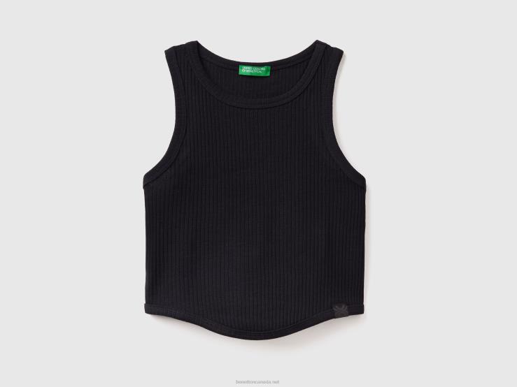 Ribbed Tank Top B4BF2499 Benetton Kids Black