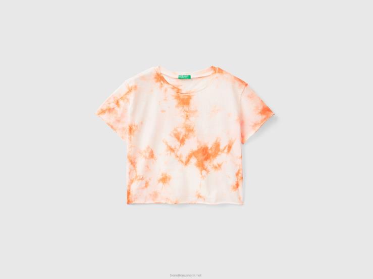 Tie-Dye T-Shirt With Embroidery B4BF2468 Benetton Kids Soft Pink