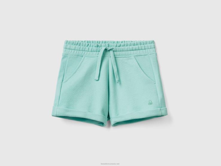 100% Cotton Sweat Shorts B4BF2670 Benetton Kids Aqua