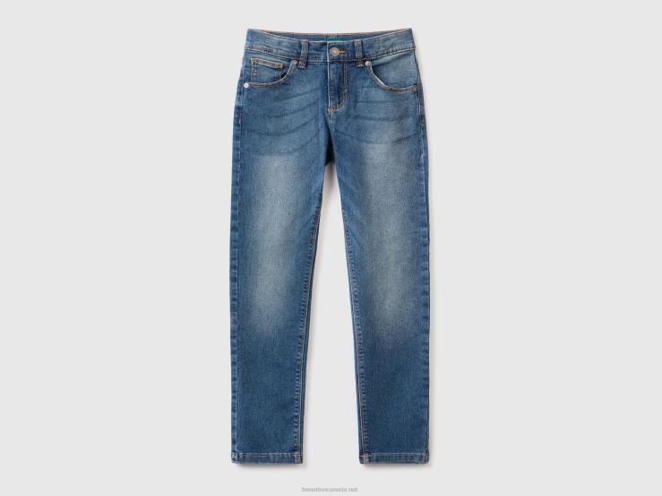 Five-Pocket Slim Fit Jeans B4BF5481 Benetton Kids Blue
