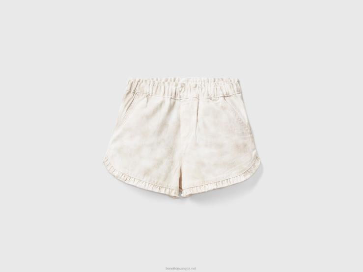 Tie-Dye Shorts With Ruffles B4BF2664 Benetton Kids Creamy White