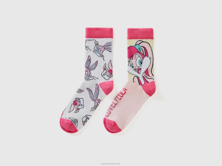 Bugs Bunny & Lola Socks B4BF2757 Benetton Kids Pink