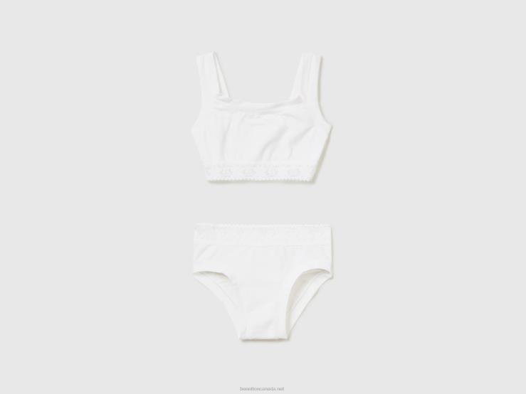 Super Stretch Organic Cotton Suit B4BF2784 Benetton Kids White