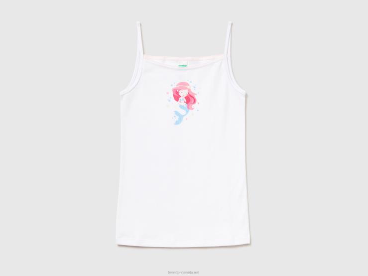 Underwear Tank Top With Print B4BF2738 Benetton Kids White
