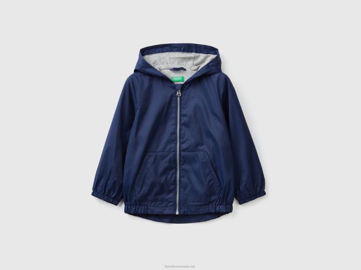 Light Jacket With Hood B4BF2102 Benetton Kids Dark Blue