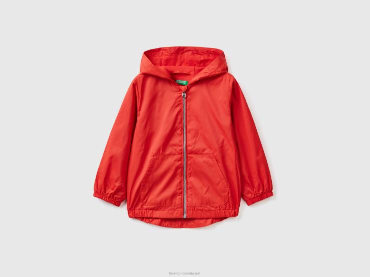Light Jacket With Hood B4BF5013 Benetton Kids Red