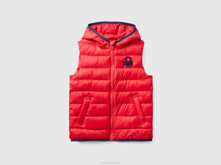Padded Jacket With Hood B4BF5017 Benetton Kids Red