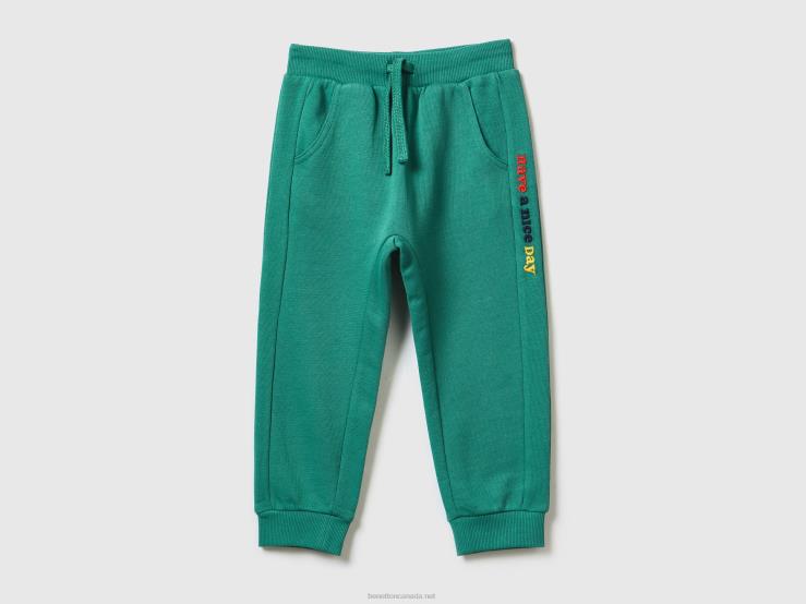 Joggers With Embroidery B4BF2326 Benetton Kids Dark Green