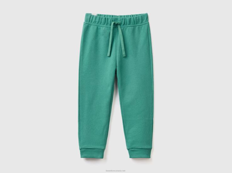 Sweat Joggers In Organic Cotton B4BF2323 Benetton Kids Dark Green