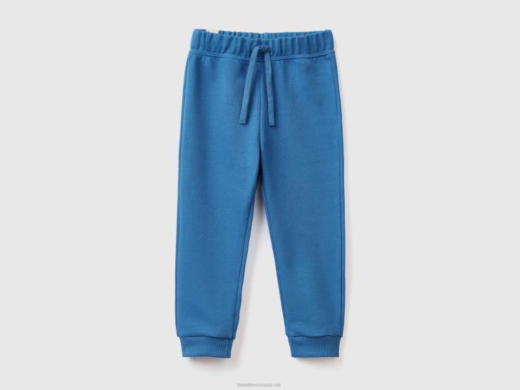 Sweat Joggers In Organic Cotton B4BF2342 Benetton Kids Bright Blue