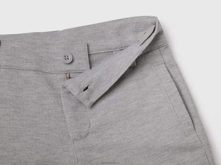 Sweatpants In Cotton Blend B4BF2337 Benetton Kids Light Gray