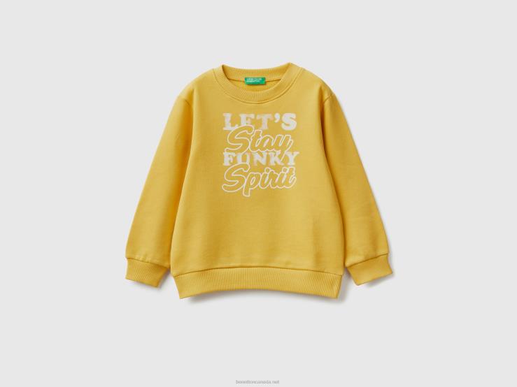 Crew Neck Sweatshirt With Print B4BF5104 Benetton Kids Yellow