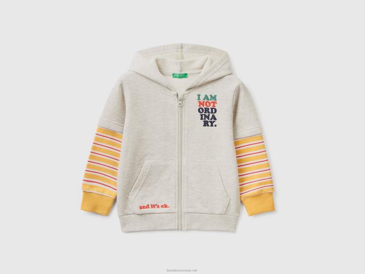 Hoodie With Double Sleeves B4BF5129 Benetton Kids Light Gray