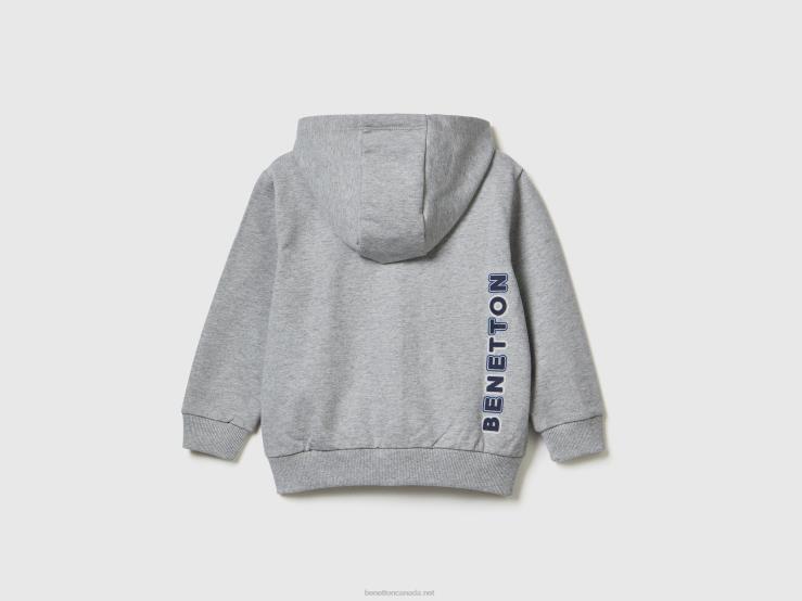 Hoodie With Logo B4BF2241 Benetton Kids Light Gray
