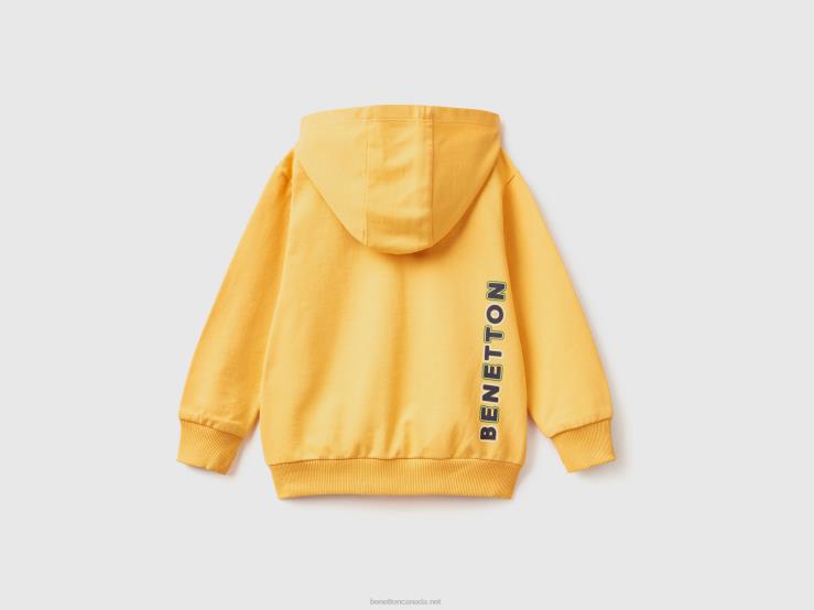 Hoodie With Logo B4BF2243 Benetton Kids Yellow
