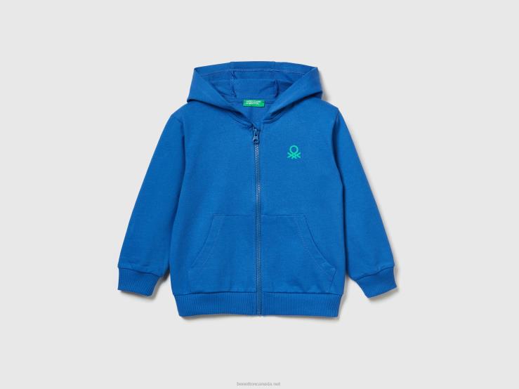 Hoodie With Logo B4BF2258 Benetton Kids Bright Blue