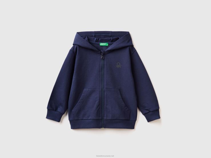Hoodie With Logo B4BF5090 Benetton Kids Dark Blue