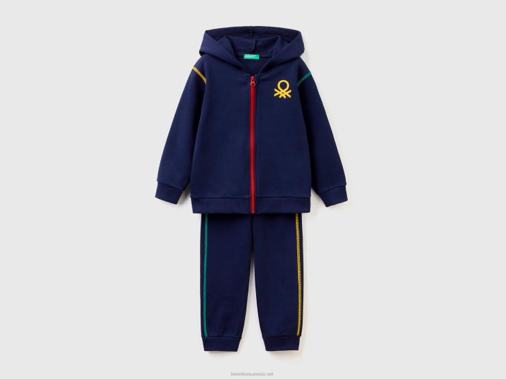 Sweat Tracksuit In 100% Cotton B4BF2277 Benetton Kids Dark Blue