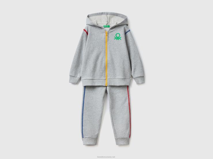 Sweat Tracksuit In 100% Cotton B4BF5111 Benetton Kids Light Gray