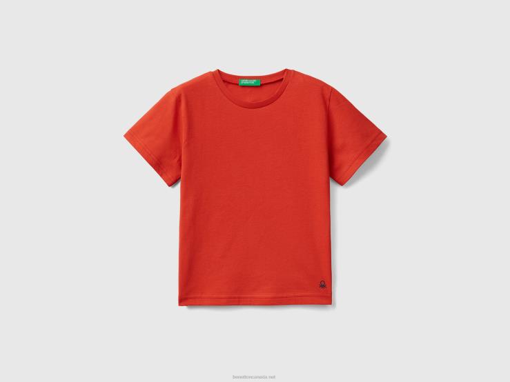 T-Shirt In Organic Cotton B4BF2169 Benetton Kids Red