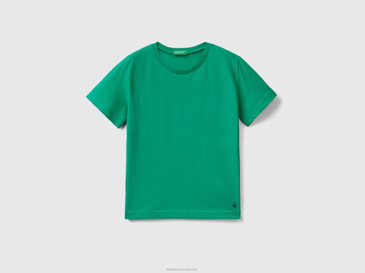 T-Shirt In Organic Cotton B4BF5080 Benetton Kids Green