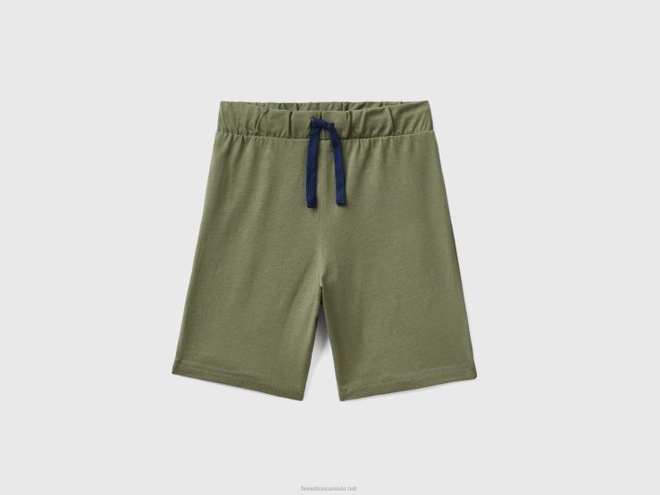 Bermudas In Jersey B4BF2365 Benetton Kids Military Green