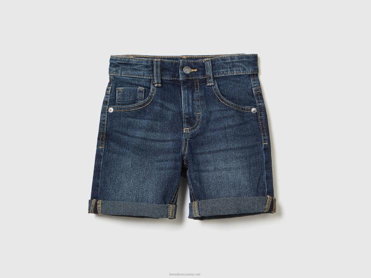"Eco-Recycle" Denim Bermudas B4BF5167 Benetton Kids Dark Blue