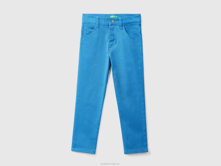 Five-Pocket Slim Fit Trousers B4BF2360 Benetton Kids Bright Blue