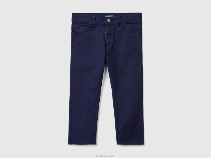 Five-Pocket Slim Fit Trousers B4BF2382 Benetton Kids Dark Blue