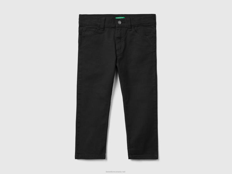 Five-Pocket Slim Fit Trousers B4BF2391 Benetton Kids Black
