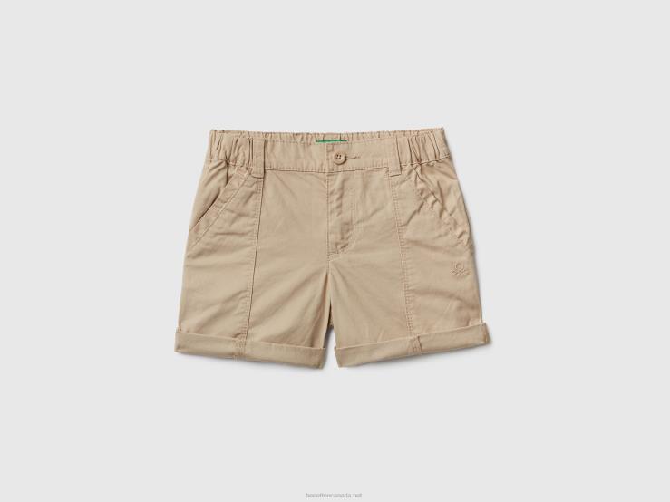 Shorts In Lightweight Cotton B4BF2363 Benetton Kids Beige