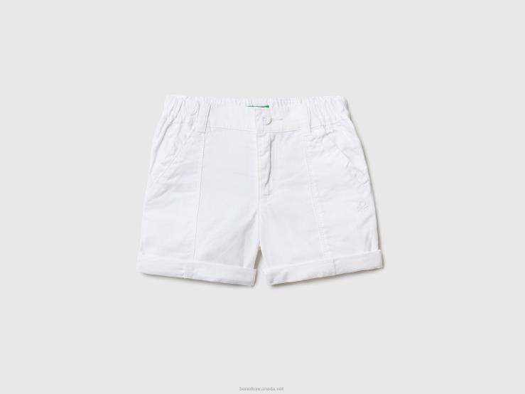 Shorts In Lightweight Cotton B4BF2397 Benetton Kids White